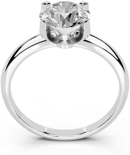 Round Cut Classic Solitaire Lab Grown Diamond Engagement Wedding Anniversary Ring In 14K Gold Platinum for Women (1-3 Ct, F-G Color, VS1-VS2 Clarity) IGI Certified